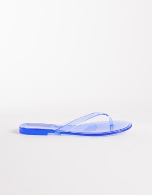 Seqwl Jelly Flip Flops In Blue