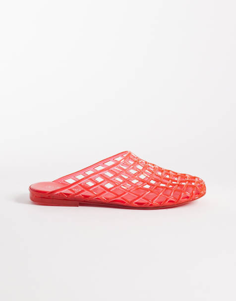 SEQWL – Jelly-Mules in Rot mit Gitterdesign - view 1