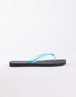 Seqwl Jelly Strap Flip Flops In Blue