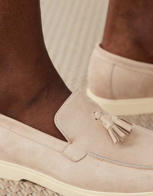SEQWL – Kayak – Loafer in Micro-Steinbeige mit Quasten, 3 von 5