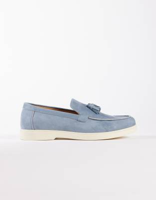  Kayak tassel loafer in grey/blue micro