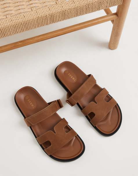 SEQWL - Kidman - Brune sandaler med stropper i imiteret nubuck-læder - view 1