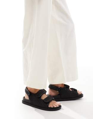 Seqwl Kidman Double Strap Raffia Sandals