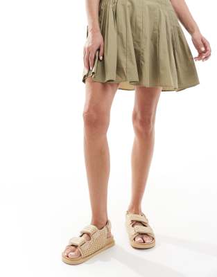 Seqwl Kidman Double Strap Raffia Sandals