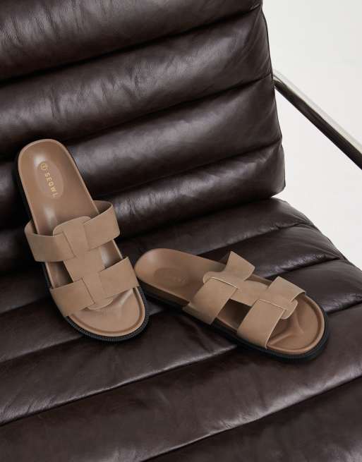 SEQWL Kidman gladiator style sandals in taupe microsuede, 3 of 4