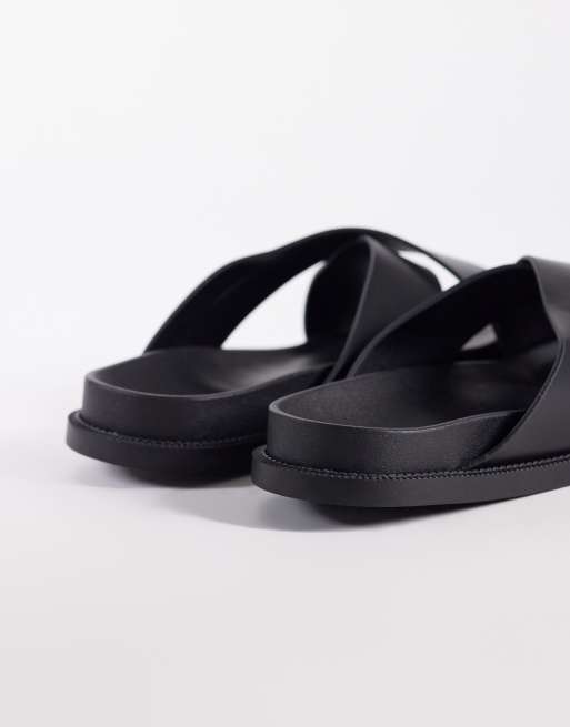 SEQWL - Kidman - Platte sandalen met gekruiste bandjes in zwart , 4 van 4