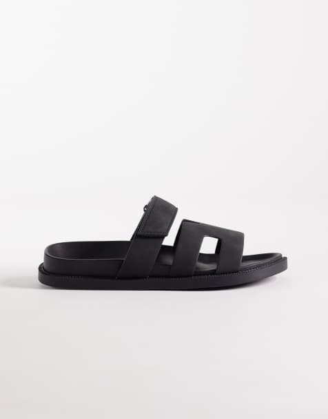 SEQWL - Kidman - Sandales larges en imitation nubuck à brides - Noir - view 1