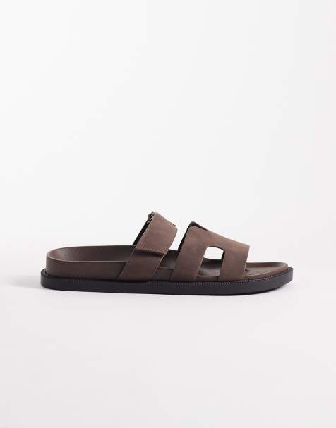 SEQWL Kidman sandals with straps in faux nubuck brown - BROWN - view 1