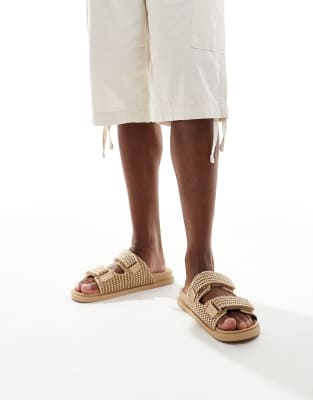 SEQWL Kidman sandals with straps in raffia natural