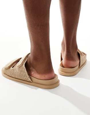SEQWL Kidman sandals with straps in raffia natural