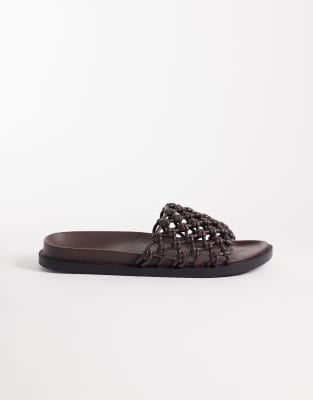 Seqwl Kidman Woven Slides In Brown