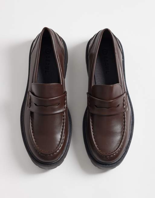 SEQWL Kinder chunky loafers in brown, 2 of 4