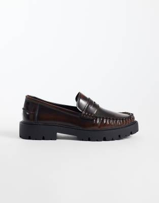Seqwl Kinder Chunky Loafers In Brown