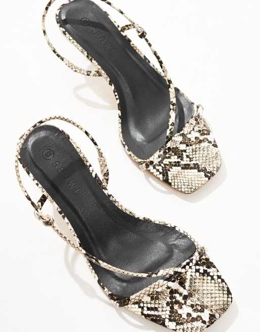 Black and white snake print heels best sale