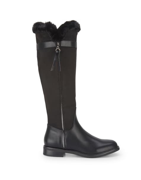 SEQWL Knee boots with zip fastening comfortable casual shoes in black - view 1