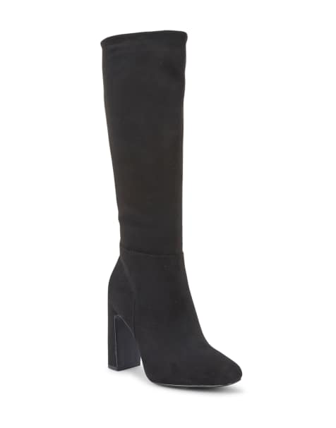 SEQWL Knee high boots block heel comfortable casual shoes in black - view 1