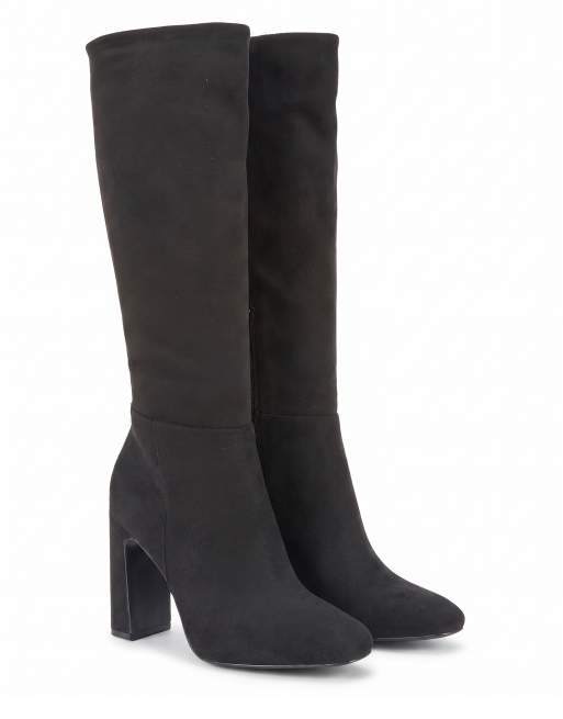 SEQWL Knee high boots block heel comfortable casual shoes in black, 5 of 5