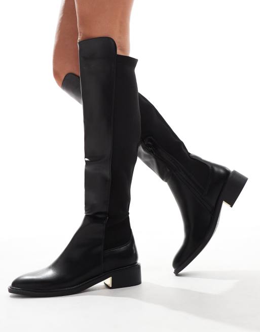 SEQWL knee high boots in black | ASOS