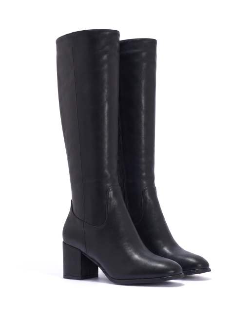 SEQWL Knee high boots with zip fastening comfortable casual shoes in black, 5 of 5