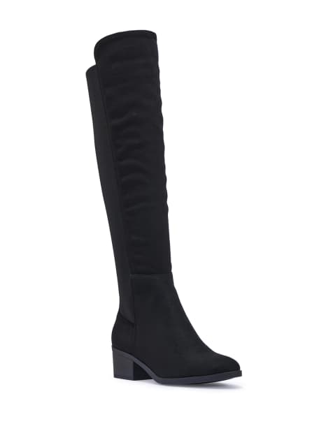 SEQWL Knee high boots with zip fastening comfortable stylish shoes in black - view 1