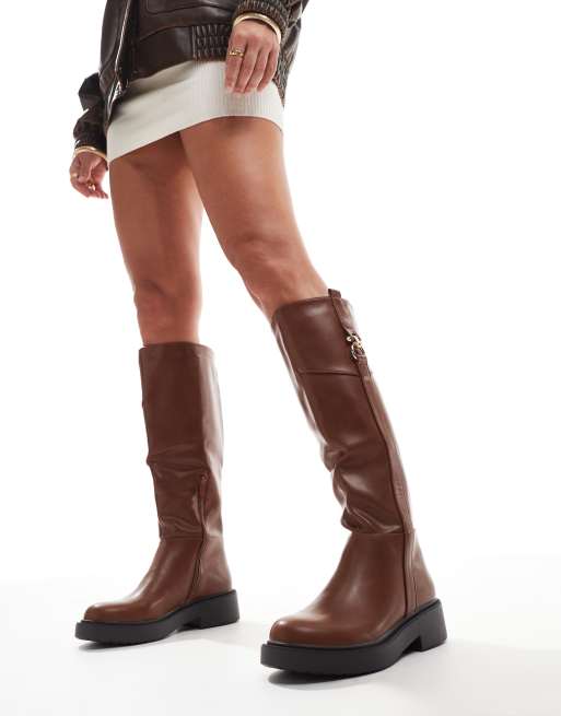 Ladies tan knee high boots hotsell