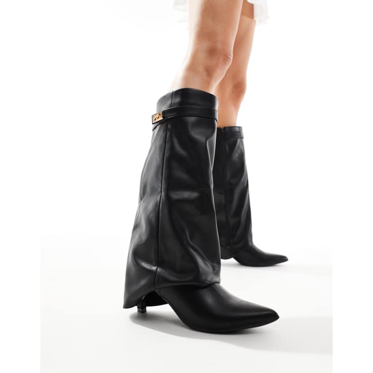 TOKYO BLACK FOLD OVER LONG BOOTS - メルカリ