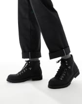 SEQWL round toe chelsea boots in faux suede black