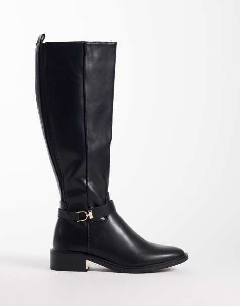 SEQWL Latte buckle riding boots in black - view 1