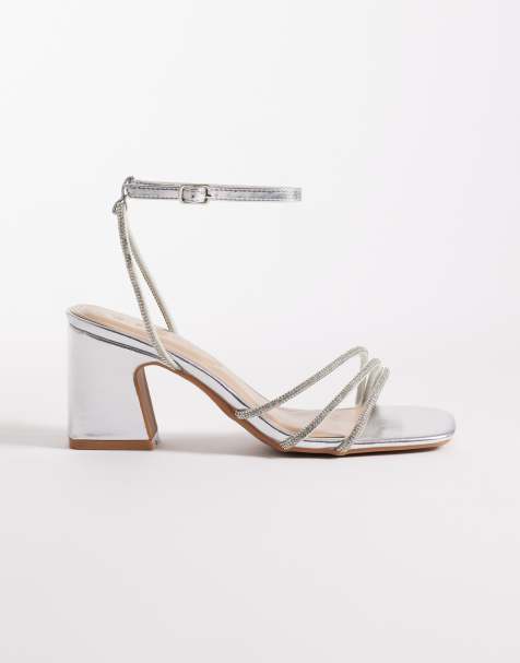 SEQWL - Leal - Chaussures larges minimalistes à talon carré - Argenté - view 1