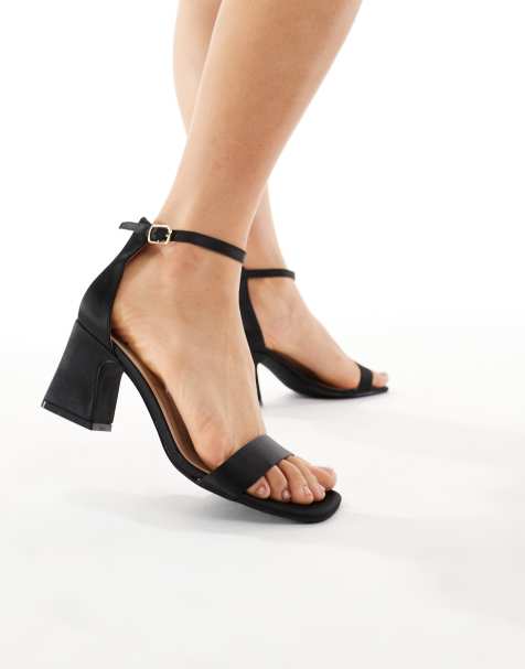 SEQWL Leal heeled sandals in satin black - view 1