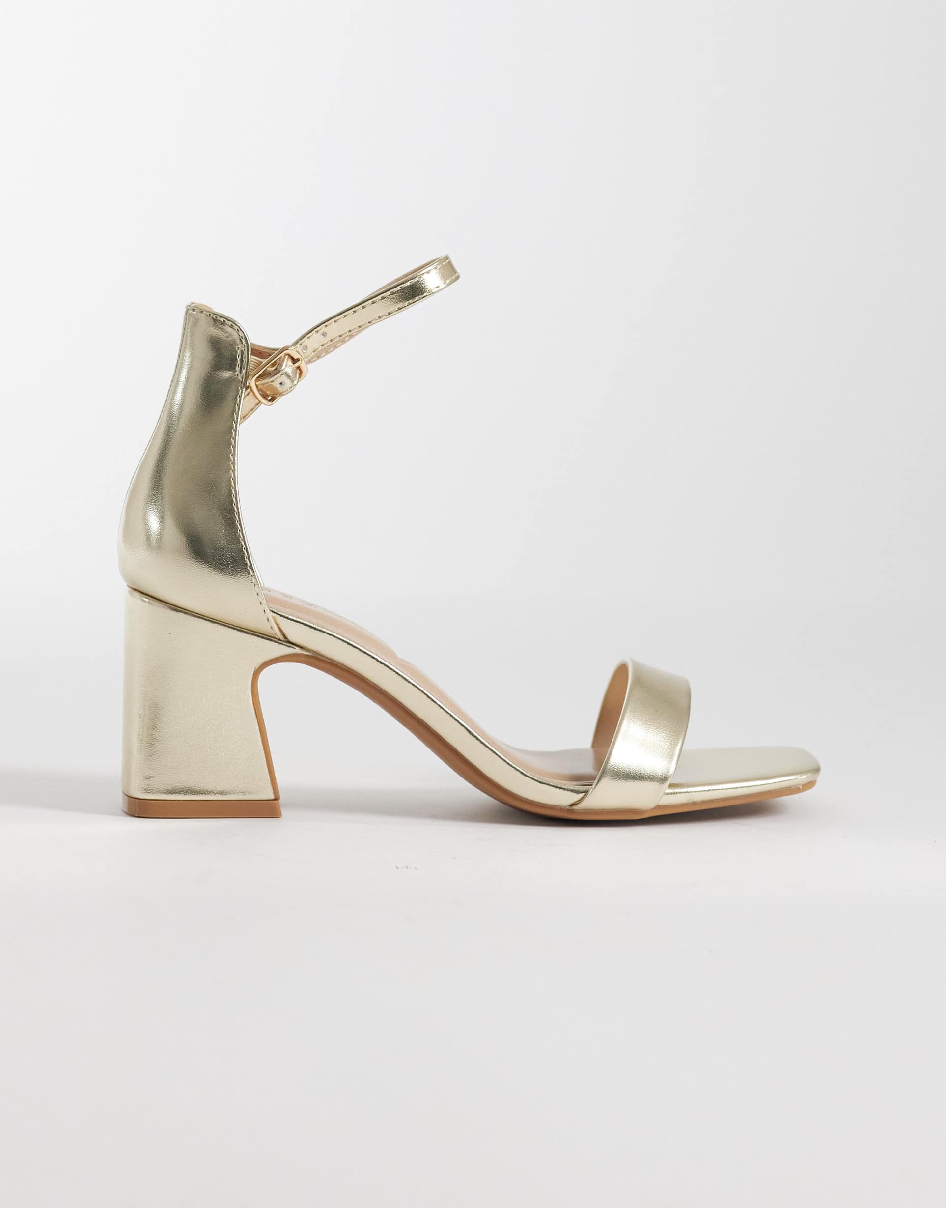 seqwl leal heeled sandals in satin gold