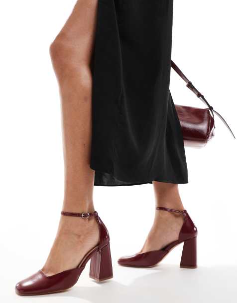 SEQWL Levante block heeled sandals in PU red - view 1