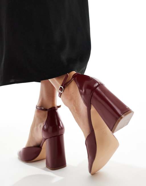 SEQWL Levante block heeled sandals in PU red