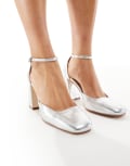 [SEQWL] SEQWL Levante block heeled shoes in PU silver 41 SILVER