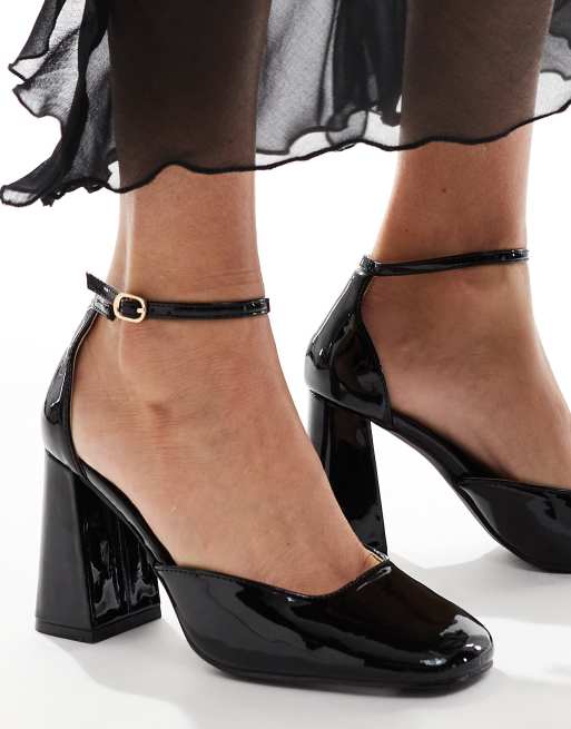 SEQWL Levante Sandali con tacco largo in similpelle PU color