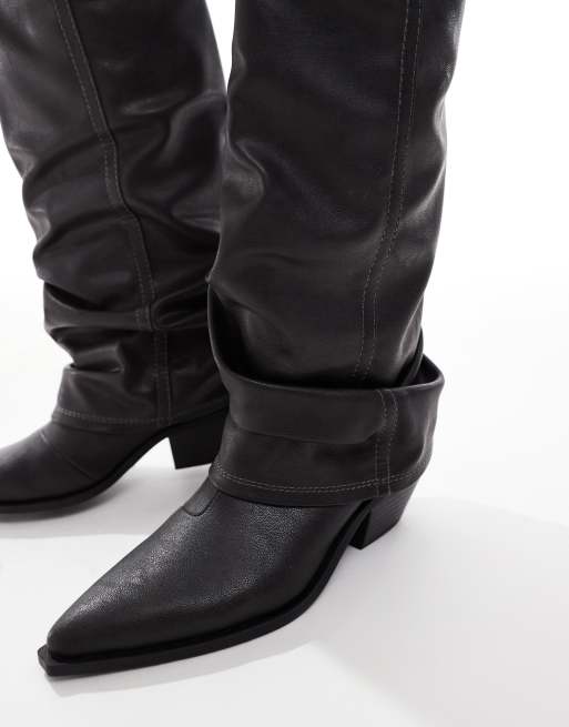 SEQWL – Lexus – Slouchy Westernstiefel in Schwarz, 4 von 4