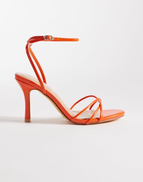 SEQWL Lolly heeled sandal in orange - view 1