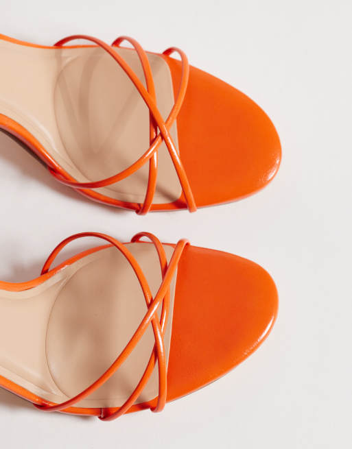 SEQWL Lolly heeled sandal in orange, 2 of 4
