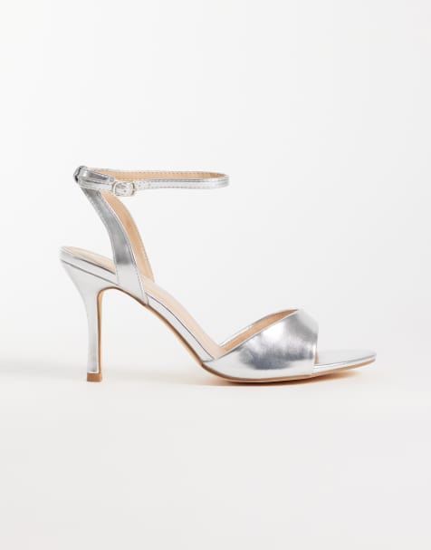 SEQWL Lolly heeled sandal in silver - view 1