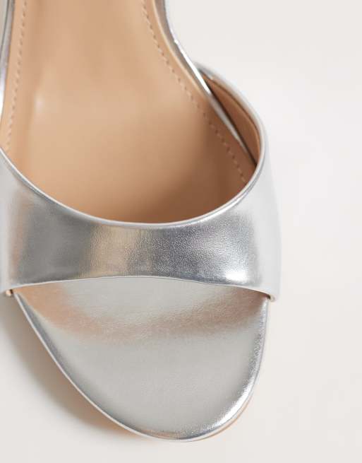 SEQWL Lolly heeled sandal in silver, 3 of 4