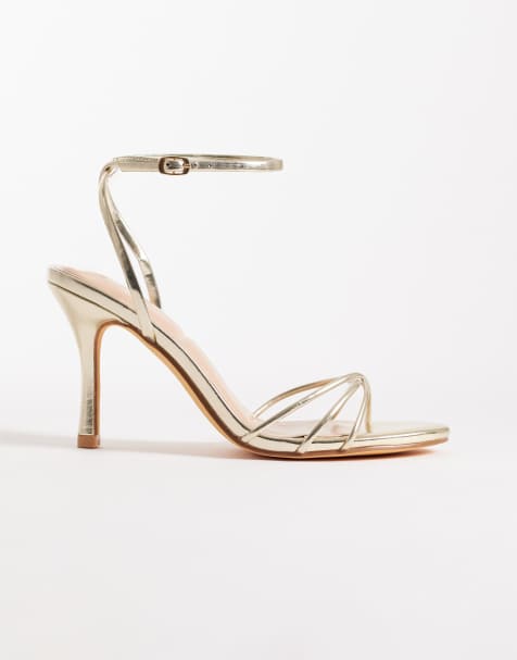 SEQWL Lolly heeled sandals in gold - view 1
