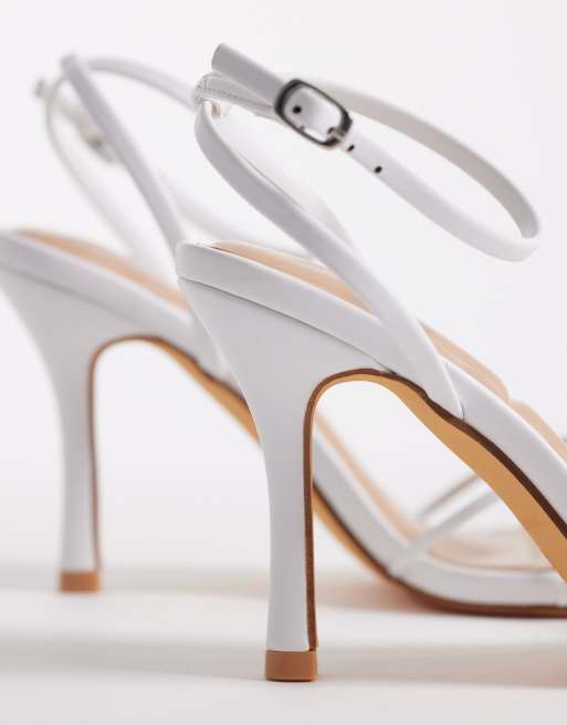 SEQWL Lolly heeled sandals in white, 3 of 4