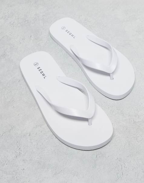 SEQWL Mamun thong flip flops in white - view 1