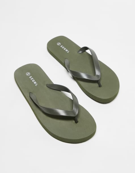 SEQWL Mamun thongs in olive - view 1