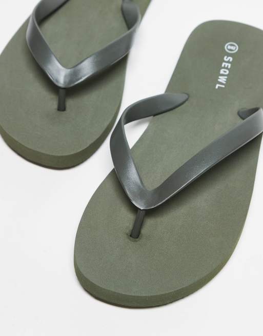 SEQWL Mamun thongs in olive, 2 of 3