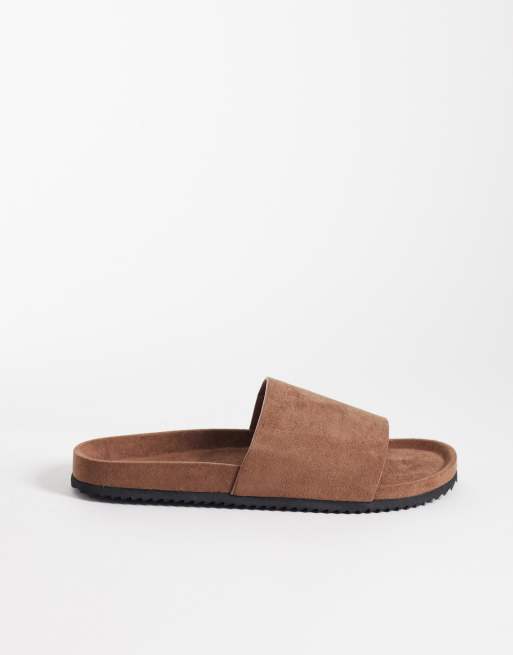 SEQWL - Marina - Chokoladebrune sliders i imiteret ruskind, 2 af 4