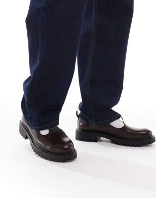 mary janes in PU brown