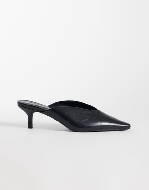 SEQWL Maybach high vamp mules in black - view 1