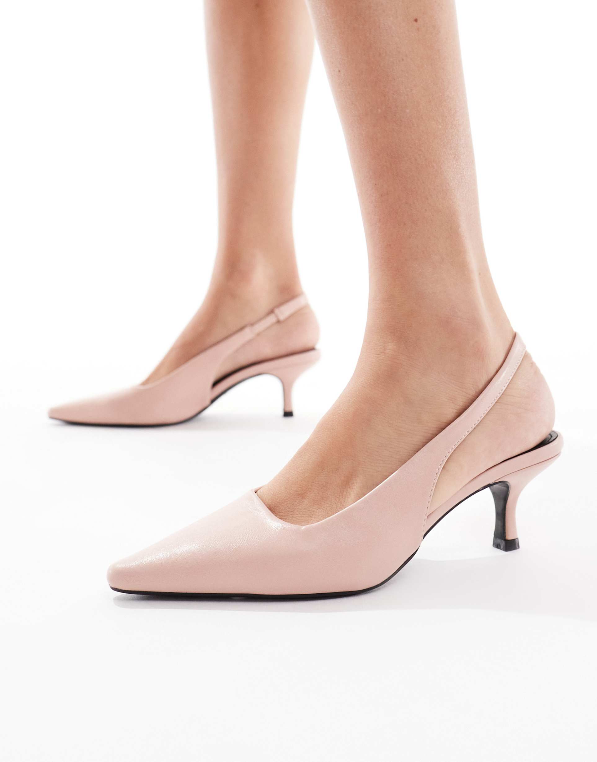seqwl maybach slingback kitten heels in soft pink