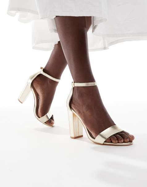 SEQWL Messi high heeled sandals in gold - view 1